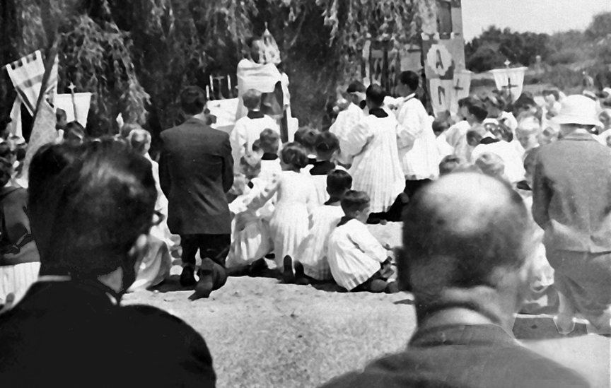 Sacramentsprocessie rond 1900